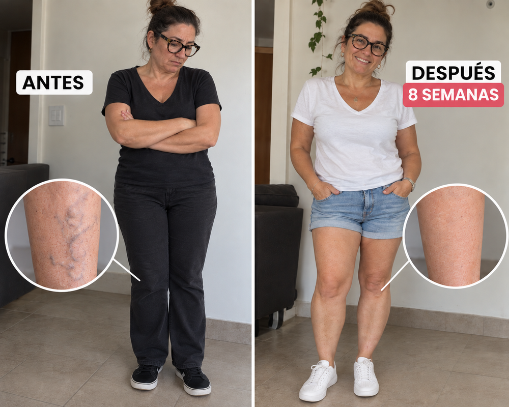 Marcela antes y a las ocho semanas